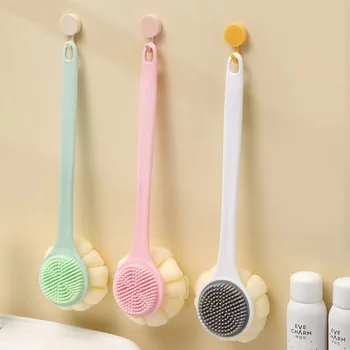 פילינג במקלחת זמן למרוח בוץ Scrubber ספוג אמבטיה מברשת שירותים הגוף להתמודד עם הגב אביזרי שיער מטלית רכה דו-צדדית