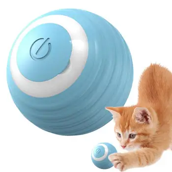 חכם אינטראקטיבי לחתול צעצוע 360 עצמית סיבוב חשמלי הכדור עם אור LED גלגול אוטומטי, מתגרה הכדור אינטראקטיבי צעצוע מחמד