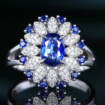 Brillian רטרו משגשגת אלגנטי Aaa זרקונים מתכוונן טבעת פרח נשים יום השנה של החתונה מתנת תכשיטים ואביזרים