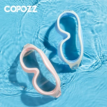 COPOZZ מקצועי חדש, משקפי שחייה למבוגרים באיכות גבוהה מסגרת גדולה Antifog סיליקון משקפי Electroplated עדשות הסיטוניים