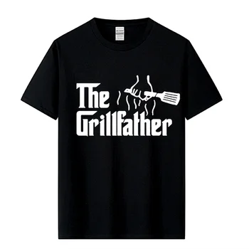 JHPKJMen של אופנה Grillfather גריי מצחיק מנגל גריל שף חולצת טריקו כותנה שרוול קצר חולצה