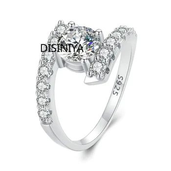 D צבע VVS1 לשעבר 1.0 CT Moissanite הטבעת המדהימה מעבדה יהלום טבעת כסף סטרלינג 925 לנשים אירוסין תכשיטים לחתונה