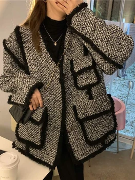 נשים מעיל חורף מעיל חדש קוריאני אופנה אלגנטית מזדמן בציר מעילים לנשים 2023 הלבשה עליונה & מעילים, בגדי נשים