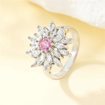נשים טבעת יפיפייה עיצוב אופנה יוקרה זירקון תכשיטי החתונה טבעת האירוסין הכלה הנסיכה מסיבת אביזרים מתנה