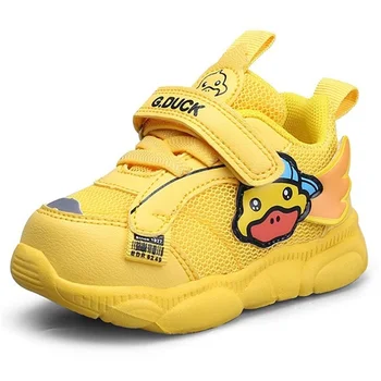Kruleepo תינוק תינוק צהוב ברווז ספורט נעלי ילדי בנות ילדים בנים לפעוטות נעליים מזדמנים אויר רשת לנשימה Schuhe פרדות