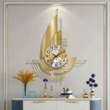 זהב בציר גדול שעוני קיר דיגיטלי גדול, מנגנון מתכת רטרו האמבטיה שעון ידיים הפנים Duvar Saati עיצוב הבית YX50WC