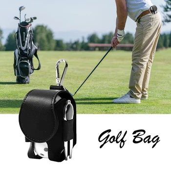 עור PU כדור גולף מחזיק תיק נייד המותניים תלוי כדור גולף שקית אחסון עם אבזם מתכת אוניברסלי ספורט אביזרים