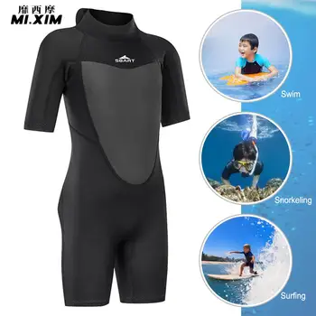 ילדים בנים בנות חליפת הצלילה חתיכה אחת גלישה מדוזה בגדים להתחמם Beachwear בגד ים הגנת UV עבור ספורט מים