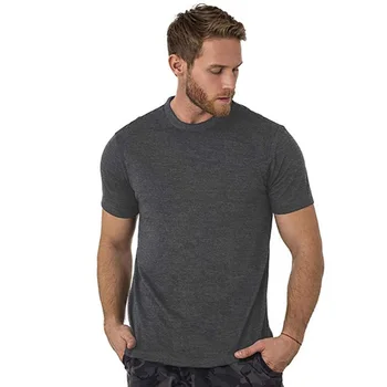 B3548 100% צמר מרינו איכותי מאוד חולצת גברים שכבת הבסיס החולצה הפתילה לנשימה מהירה יבש אנטי-ריח, לא-גירוד ארה 