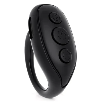 Bluetooth שלט רחוק דף טרנר, מצלמת טלפון נייד תריס סלפי מרחוק, חכם הטבעת מרחוק עבור IPhone IPad שחור